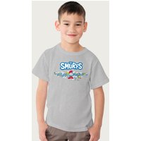 The Smurfs All Together T-Shirt in Mid Grey | Size: 5-6 Years