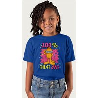 Garfield One Hundred Percent That Cat T-Shirt in Royal | Size: 3-4 Years