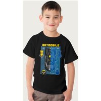 Batman Gotham City Gear Batmobile Blueprint T-Shirt in Black | Size: 9-11 Years