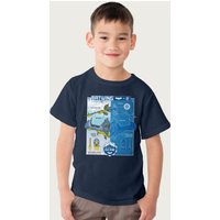 Batman Batwing Blueprint T-Shirt in Navy | Size: 5-6 Years