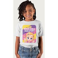 Bebefinn Bora I Love Rainbows & Unicorns Kids T-Shirt in White | Size: 7-8 Years