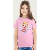 Bebefinn Bora Rainbow Heart Kids T-Shirt in Light Pink | Size: 5-6 Years
