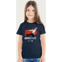 Bruce Lee Martial Arts Kung Fu Kick T-Shirt in Navy | Size: 7-8 Years