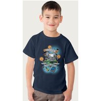 Harry Potter Hogwarts Draco Dormiens Nunquam Titillandus T-Shirt in Navy | Size: 9-11 Years