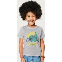 Rugrats Reptar Rawr Means I Love You In Dinosaur Valentine's T-Shirt in Mid Grey | Size: 3-4 Years