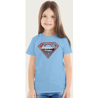 Superman Sparkling Classic Logo T-Shirt in Light Blue | Size: 7-8 Years