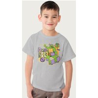 Teenage Mutant Ninja Turtles Donnie Boarding Donatello T-Shirt in Mid Grey | Size: 5-6 Years
