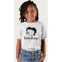 Betty Boop Red Heart T-Shirt in White | Size: 7-8 Years