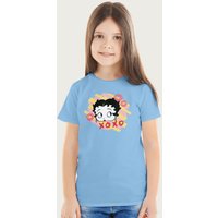 Betty Boop Lipstick Marks T-Shirt in Light Blue | Size: 9-11 Years