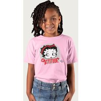 Betty Boop Lipstick Attitude T-Shirt in Light Pink | Size: 7-8 Years