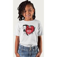 Betty Boop Sass Queen Crown Heart T-Shirt in White | Size: 7-8 Years