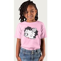 Betty Boop Dot Heart Wink T-Shirt in Light Pink | Size: 9-11 Years