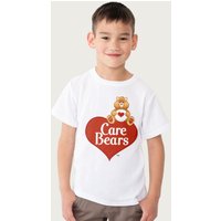 Care Bears Tenderheart Bear Logo T-Shirt in White | Size: 12-13 Years