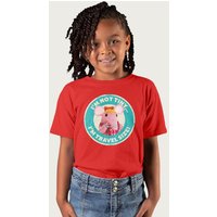 Clangers Tiny Clanger I'm Not Tiny I'm Travel Size Retro T-Shirt in Red | Size: 7-8 Years
