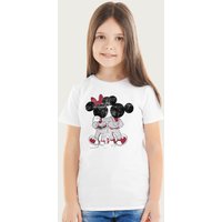 Mickey Mouse Mickey & Minnie Mouse Together Disney T-Shirt in White | Size: 9-11 Years