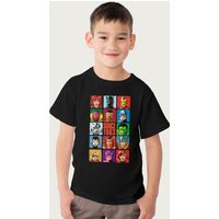 Marvel Avengers Headshot Tiles Since 1963 T-Shirt in Black | Size: 7-8 Years