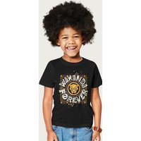 Black Panther Marvel Circle Logo Wakanda Forever T-Shirt in Black | Size: 5-6 Years