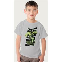 Hulk The Incredible Text Art Marvel T-Shirt in Mid Grey | Size: 7-8 Years