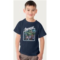 Marvel Avengers The Hulk Thor Captain America & Iron Man T-Shirt in Navy | Size: 9-11 Years