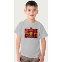 Iron Man Marvel The Invincible Chest Piece Text Marvel T-Shirt in Mid Grey | Size: 7-8 Years