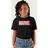 Marvel Classic Comic Book Logo T-Shirt in Black | Size: 7-8 Years