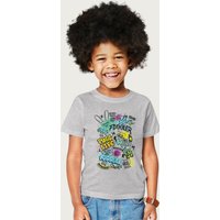 Fuggler Funny Ugly Monsters Graffiti Tags T-Shirt in Mid Grey | Size: 5-6 Years
