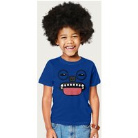 Fuggler Sir Belch Blue Originals Face T-Shirt in Royal | Size: 5-6 Years