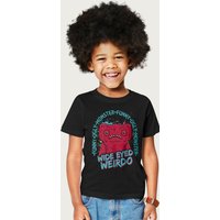 Fuggler Wide Eyed Weirdo Originals Funny Ugly Monster T-Shirt in Black | Size: 7-8 Years