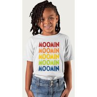 Moomin Text Cascade T-Shirt in White | Size: 7-8 Years