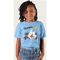 Moomin troll Snorkmaiden On Bench T-Shirt in Light Blue | Size: 5-6 Years
