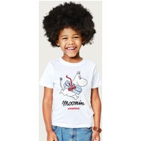 Moomin troll Carrying Present (Baby Blue T-Shirt in White | Size: 12-13 Years
