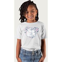 Moomin troll & Snorkmaiden Love Hearts T-Shirt in White | Size: 9-11 Years