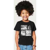 Moomin Love Comic troll Saves Snorkmaiden T-Shirt in Black | Size: 3-4 Years
