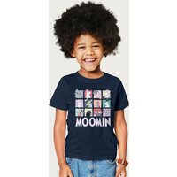 Moomin Group Character Blocks Dark T-Shirt in Navy | Size: 9-11 Years