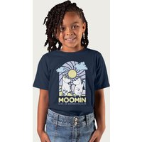 Moomin Life In valley Stained Glass Style Dark T-Shirt in Navy | Size: 5-6 Years