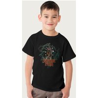 Jurassic Park Entrance Brachiosaurus T-Shirt in Black | Size: 7-8 Years