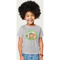 Percy The Park Keeper Oval Logo T-Shirt in Mid Grey | Size: 5-6 Years