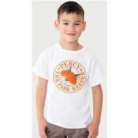 Percy The Park Keeper Fox In Circle T-Shirt in White | Size: 12-13 Years