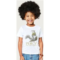 Percy The Park Keeper Squirrel With Acorns T-Shirt in White | Size: 9-11 Years