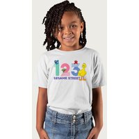 Sesame Street 1 2 3 Big Bird T-Shirt in White | Size: 3-4 Years
