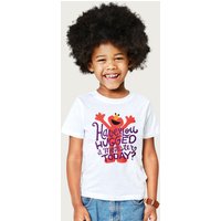 Sesame Street Elmo Have You Hugged A Monster Today T-Shirt in White | Size: 3-4 Years