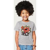 Sesame Street Rock Star Singer Elmo T-Shirt in Mid Grey | Size: 9-11 Years