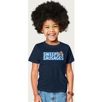 Sooty Sweeps Sausages T-Shirt in Navy | Size: 5-6 Years