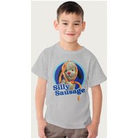 Sooty Sweep Silly Sausage T-Shirt in Mid Grey | Size: 7-8 Years