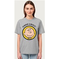 Peanuts Women's Charlie Brown Good Grief Relaxed Fit T-Shirt in Mid Grey | Size: XL