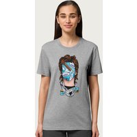 Stranger Things Women's Steve Harrington Babysitter Tattoo Relaxed Fit T-Shirt in Mid Grey | Size: Large