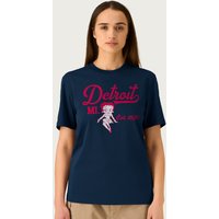 Betty Boop Women's Detroit MI. Est 1930 Relaxed Fit T-Shirt in Navy | Size: XL