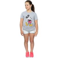 Disney Girl's Classic Kick Mickey Mouse T-Shirt in Grey | Size: 3-4 Years