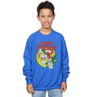 Disney Boy's Donald Duck Merry Christmas Sweatshirt in Blue | Size: 3-4 Years