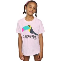 Disney Girl's Encanto Toucan Cotton T-Shirt in Baby Pink | Size: 5-6 Years